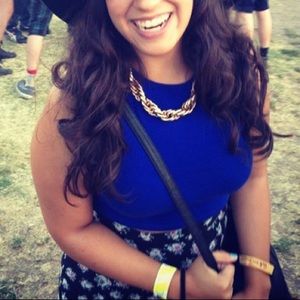 DIVIDED blue crop top